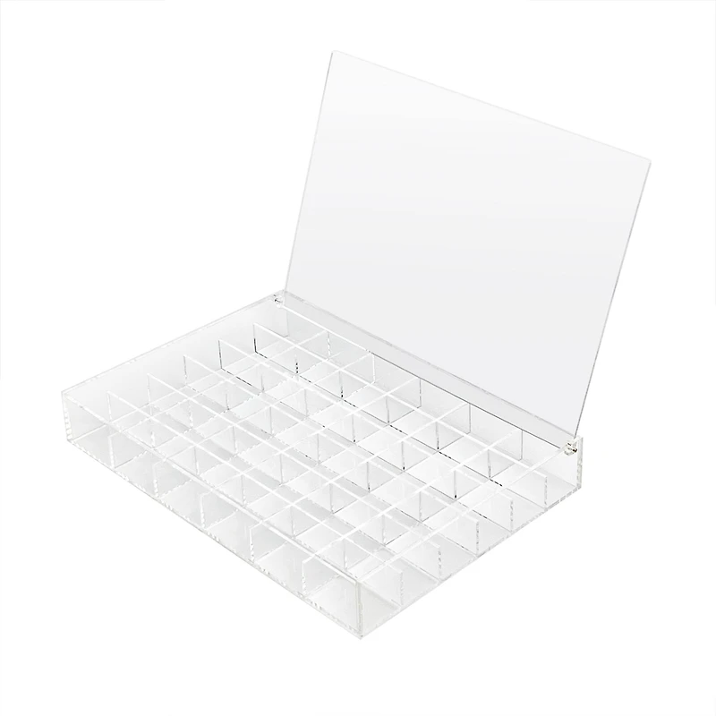 6 Pack: 13.6" Clear 36-Compartment Divided Tray with Lid by Bead Landing™