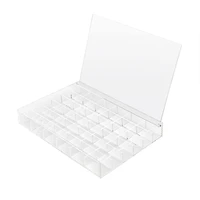 6 Pack: 13.6" Clear 36-Compartment Divided Tray with Lid by Bead Landing™