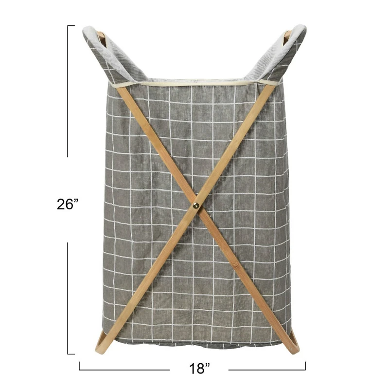 Household Essentials Krussh Bamboo X Frame Hamper (Gray)