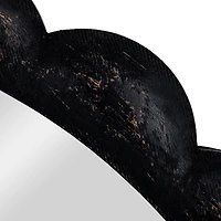 Hello Honey® 27" Black Round Scalloped Wood Wall Mirror