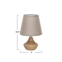 Hello Honey® 10.5" Natural Eucalyptus Wood Table Lamp with Linen Shade