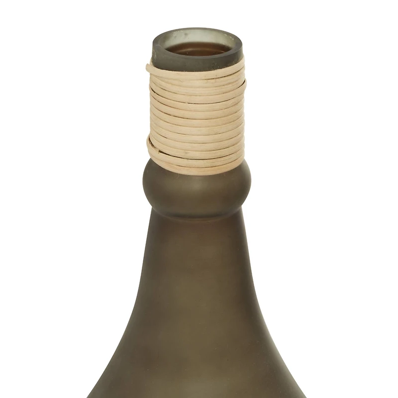 The Novogratz 20" Black Glass Contemporary Vase