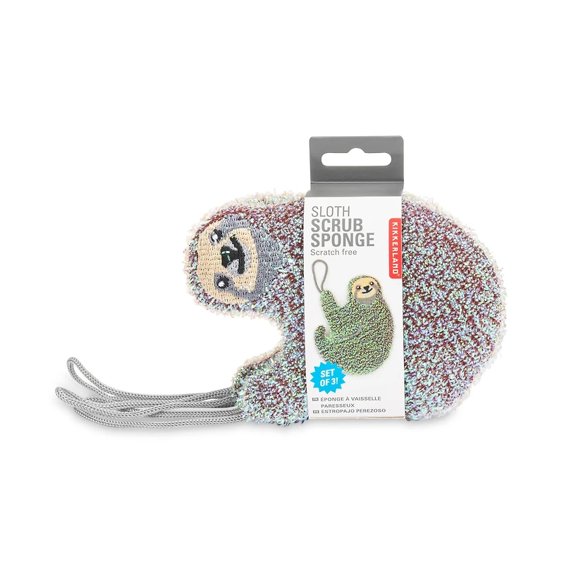 Kikkerland® Sloth Sponges, 3ct.