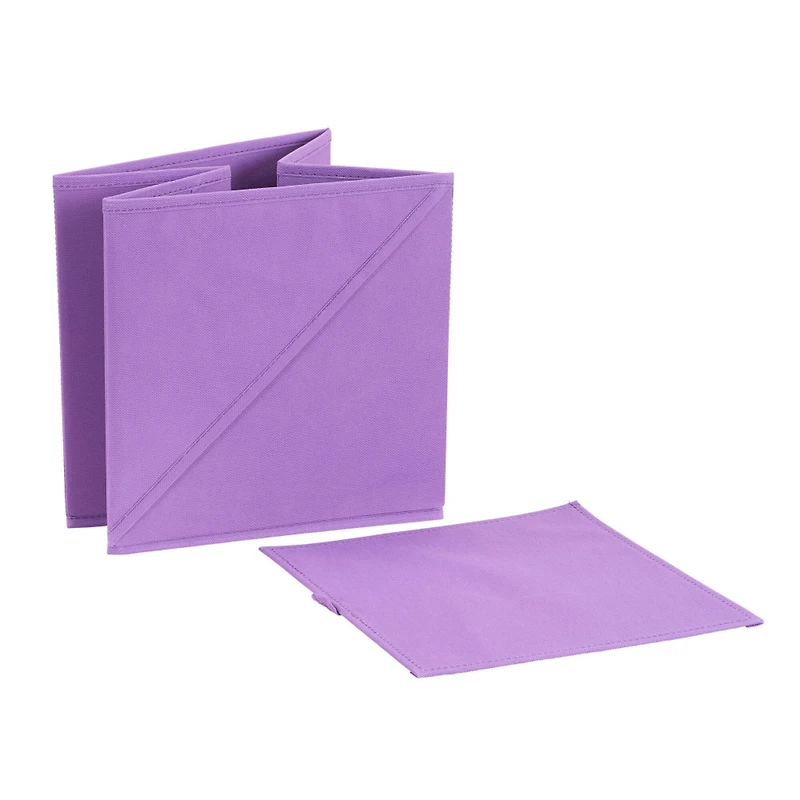 Household Essentials 11" Purple Storage Cubes with Diagonal Lip Handles, 6ct.