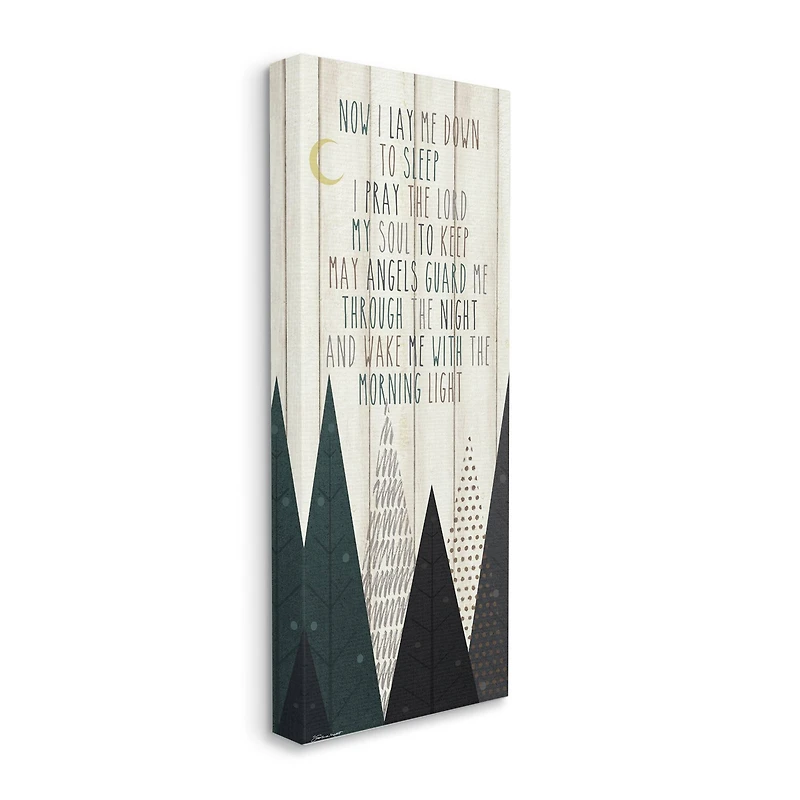 Stupell Industries Lay Me Down To Sleep Quote Triangle Tree Forest Canvas Wall Art