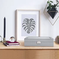 NEX™ 12" 8-Slot Lockable Artificial Leather Watch Case Organizer