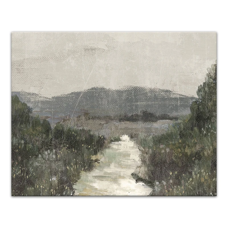 Moody Green Landscape 20" x 16" Canvas Wall Art