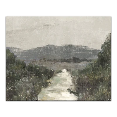 Moody Green Landscape 20" x 16" Canvas Wall Art