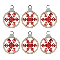 10.5" Red Snowflake in Frame Ornaments, 6ct.
