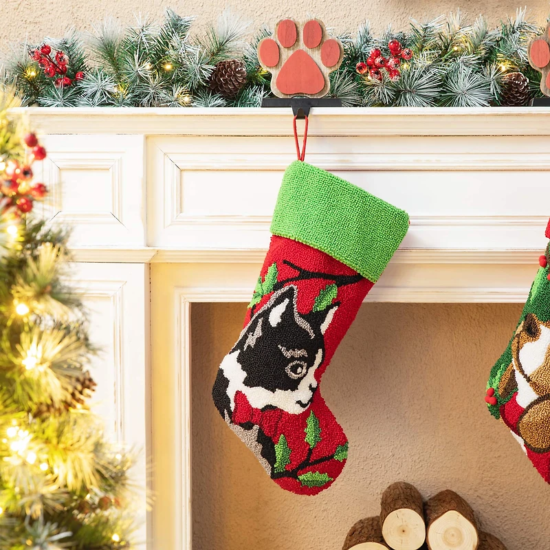 Glitzhome® 20.5" Dog & Cat Hooked Stocking Set