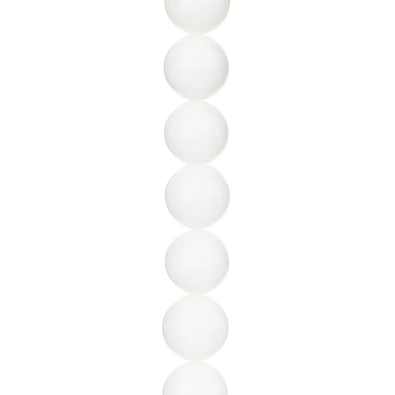 12 Pack: White Stone Round Beads, 12mm by Bead Landing™
