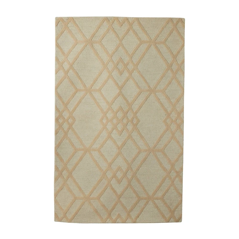 Beige Contemporary 5' x 8' Area Rug