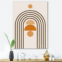 Designart - Abstract Rainbow Sun and Moon In Earth Tones IV