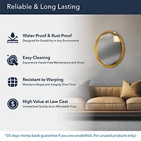 Head West Oval Brushed Gold Metal Framed Bathroom Mirror - 29" x 23"