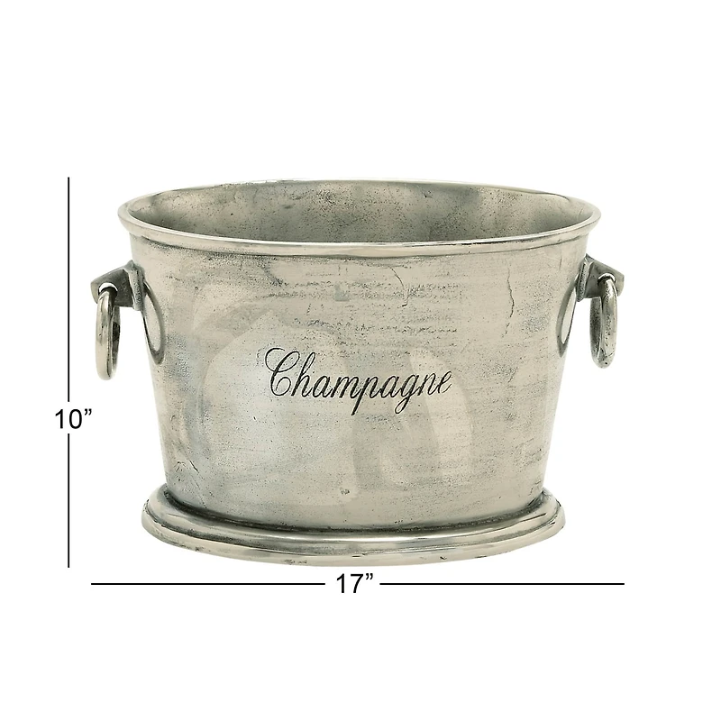 17" Silver Champagne Metal Wine Bottle Holder