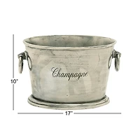 17" Silver Champagne Metal Wine Bottle Holder