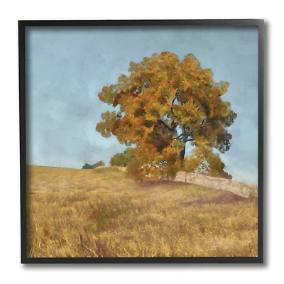 Stupell Industries Autumn Tree on Grassy Hill Country Landscape,12" x 12"