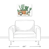 Cactus In Pots 20" x 16" Canvas Wall Art