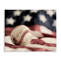 Stupell Industries Baseball & American Flag Canvas Wall Art