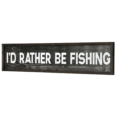 36" I'd Rather Be Fishing Wood Novelty Wall Sign