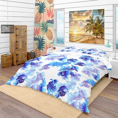 Designart 'Abstract Leaves Pattern' Tropical Bedding Set