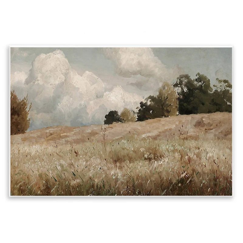 Stupell Industries Classic Cloudy Field Landscape Wall Plaque Art