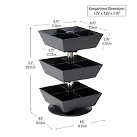 Mind Reader Anchor Collection 3-Tier 12-Compartment Tea and Condiment Carousel