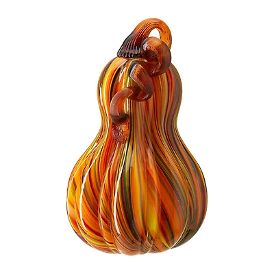 Glitzhome® 8.5" Multi Striped Glass Gourd