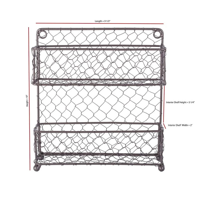 DII® 10" 2 Tier Chicken Wire Spice Rack
