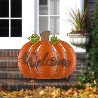 Glitzhome® Metal Welcome Pumpkin Yard Stake