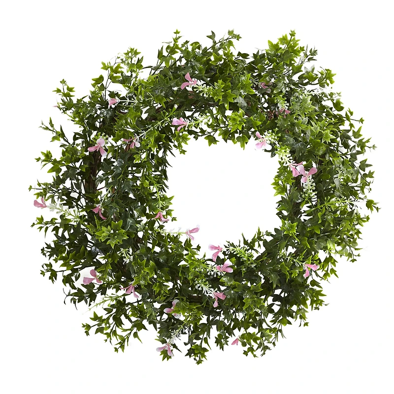 18'' Ivy, Floral & Twig Wreath