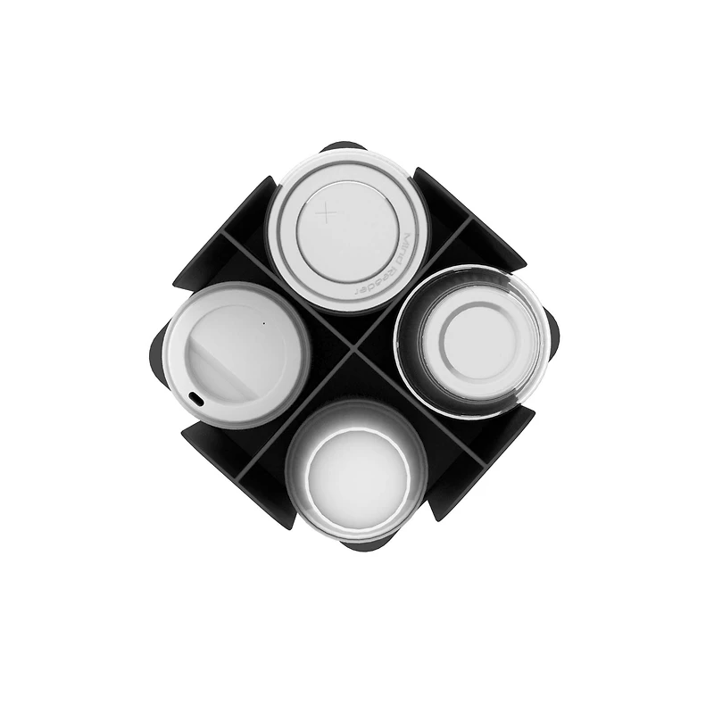Mind Reader Black 4-Compartment Cup and Lid Organizer Carousel