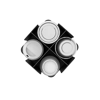 Mind Reader Black 4-Compartment Cup and Lid Organizer Carousel