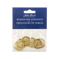 John Bead Beadwork Findings Gold Circle with Stars Pendant, 6ct.