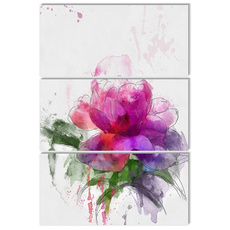 Designart - Purple Peony Sketch