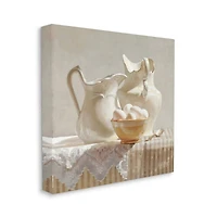 Stupell Industries Country White Pitchers Farm Table Still Life Canvas Wall Art