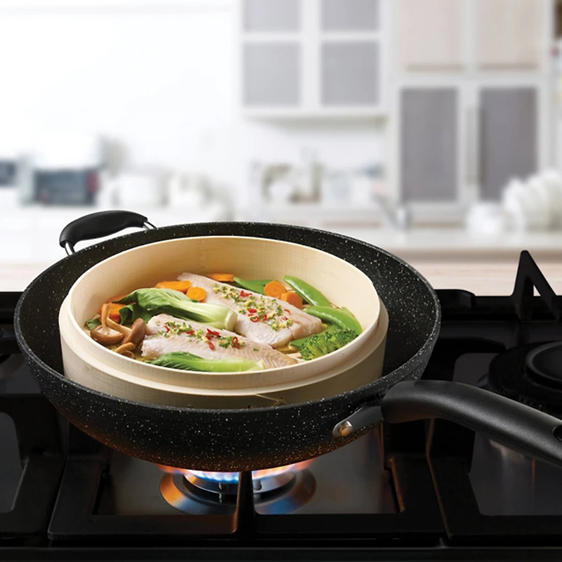 THE ROCK by Starfrit 12.5" Nonstick Wok With Helping Handle