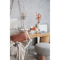 Hello Honey® Green and White Woven Cotton Blend Throw Blanket with Stripes and Fringe