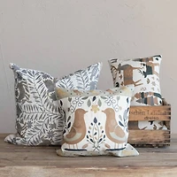 Hello Honey® 24" Gray & Brown Otomi Print Throw Pillow