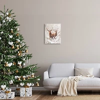 Stupell Industries Elks Snowy Forest Wildlife Canvas Wall Art