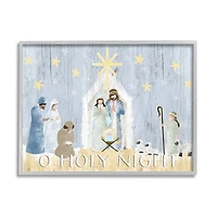 Stupell Industries Nativity Barn Stable Christmas Holiday Wall Art in Frame