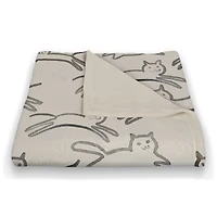 Leaping Cat Pattern I 50" x 60" Coral Fleece Blanket