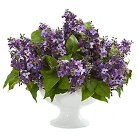 14" Lilac Arrangement in White Vase