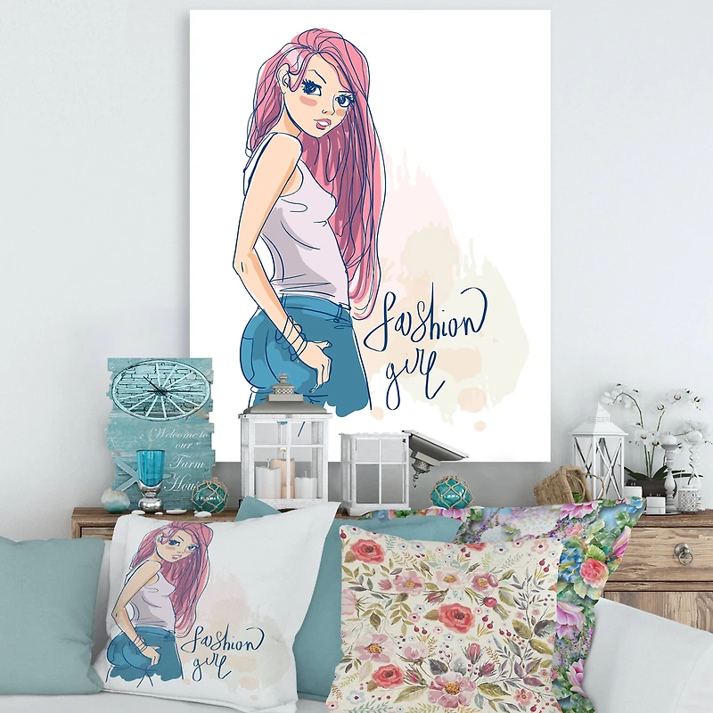 Designart - Trendy Fashion Girl I