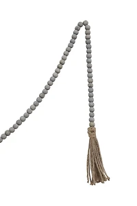 Hello Honey® 6ft. Gray Jute & Wood Bead Garland with Tassels