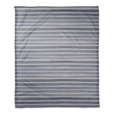 Watercolor Stripes Coral Fleece Blanket
