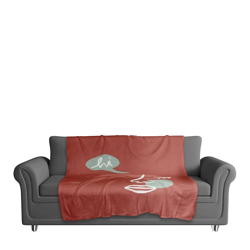 Hi Abstract Figure 50" x 60" Coral Fleece Blanket