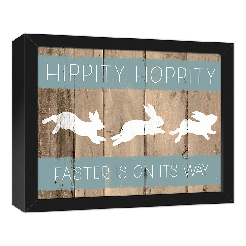 Hippity Hoppity Bunnies 11" x 14" Black Floating Framed Canvas