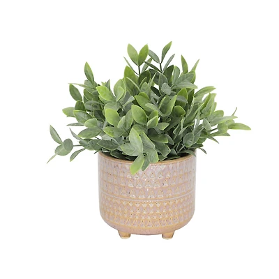 Flora Bunda® 9.5" Tea Leaf in Mauve Pharaoh Footed Pot