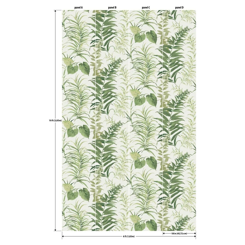 RoomMates Fern Forest Peel & Stick Wallpaper Mural